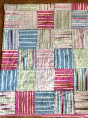 Pottery Barn Kids Pink Madras Plaid Quilt - Twin